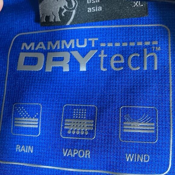 Mammut Mens Jacket Black Blue Drytech Outdoor Hooded Full Zip Waterproof Large - Picture 7 of 13